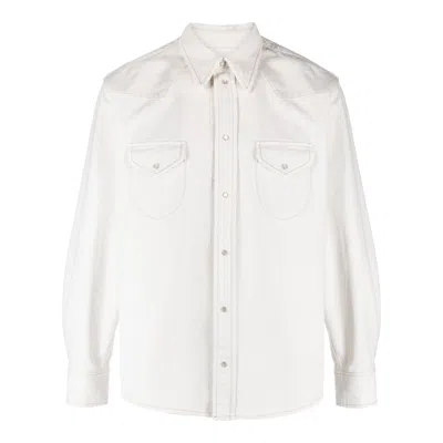 Bally Mother Of Pearl Men's 6305830 Denim Shirt In White