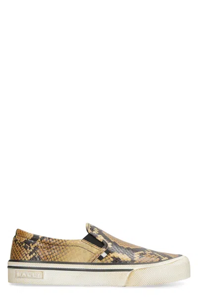 Bally Santa Ana Printed Leather Slip-on Trainers In Multicolor