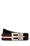 BALLY MULTICOLOR LEATHER AND FABRIC BELT