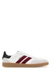 Bally Retro Crest Leather Striped Sneakers In White
