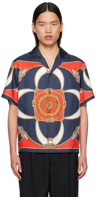 Bally Graphic-print Silk Shirt In Red