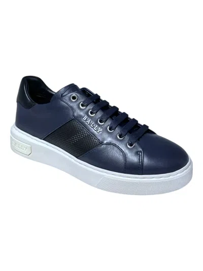 Bally Myko 6300459 Men's Midnight/black Calf Plain Leather Sneakers In Multi