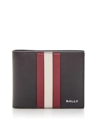 Bally Mythos Leather Bifold Wallet In Black+red