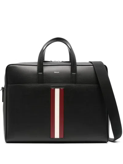 Bally Mythos Leather Briefcase In Black