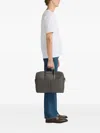 Bally Mythos Leather Briefcase In Gray
