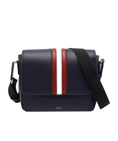 Bally Mythos Stripe Messenger Bag In Blue