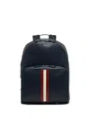 Bally Mythos Striped Leather Backpack In Black