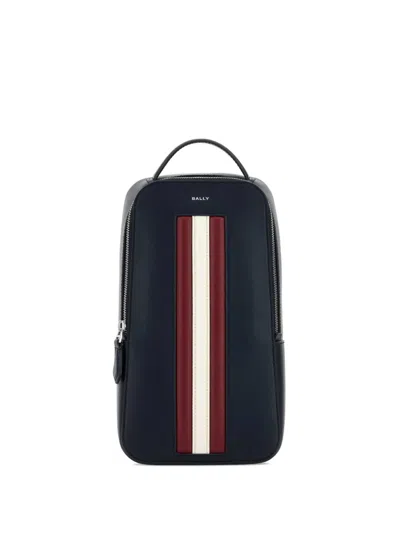 Bally Navy Blue Leather Crossbody Bag Peacoatredbonepal Borse A Tracolla