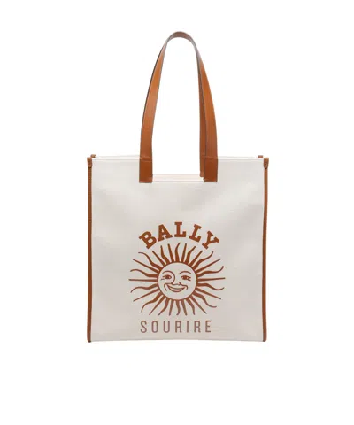 Bally Natural Easy  Tote Bag In White
