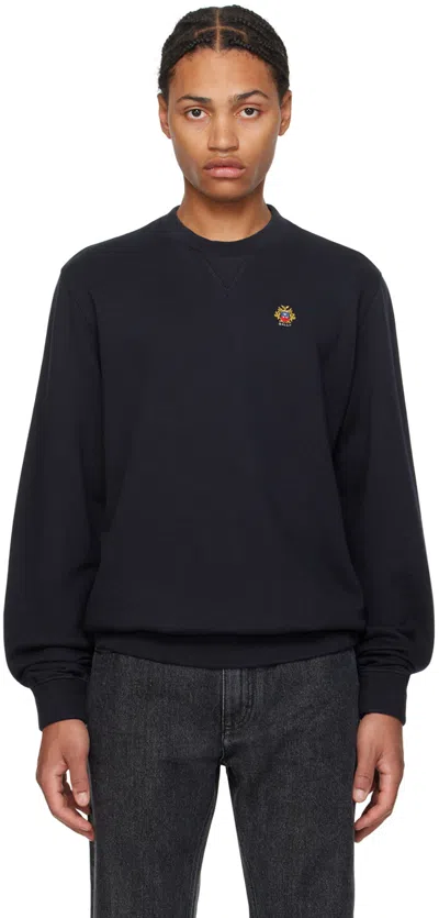 Bally Logo-patch Cotton Sweatshirt In Peacoat 50