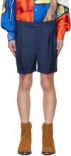 Bally Wool Blend Bermuda Shorts In Marine 50