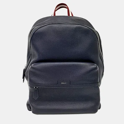 Pre-owned Bally Navy Blue Leather Bali Backpack