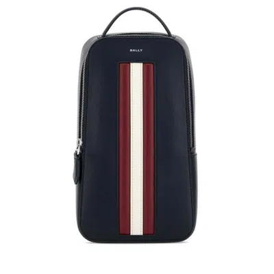 Bally Navy Blue Leather Crossbody Bag Peacoatredbonepal Borse A Tracolla