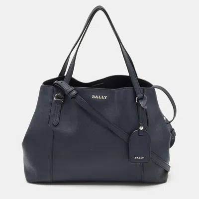 Pre-owned Bally Navy Blue Leather Medium Seraphine Tote