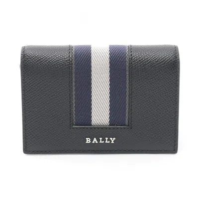 Pre-owned Bally Navy Leather Card Case () In Multi
