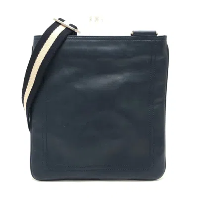 Pre-owned Bally Navy Leather Handbag Shoulder Bag ()