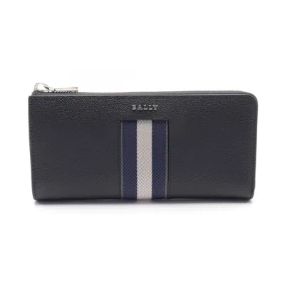 Pre-owned Bally Navy Leather Long Wallet (bi-fold) () In Multi