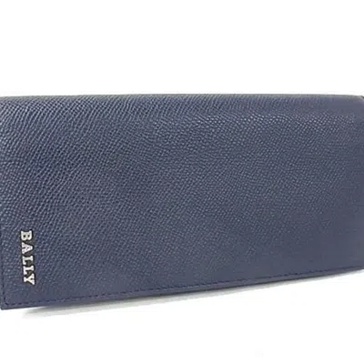 Pre-owned Bally Navy Leather Long Wallet (bi-fold) ()