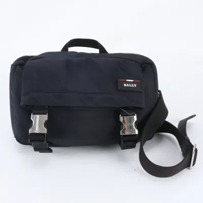 Pre-owned Bally Navy Leather Nylon Pouch Sling Bag ()