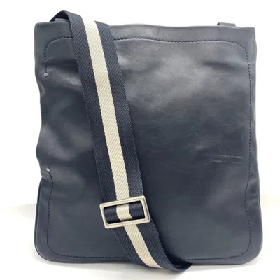 Pre-owned Bally Navy Leather Shoulder Bag ()