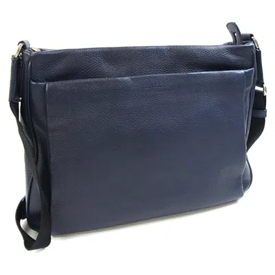 Pre-owned Bally Navy Leather Shoulder Bag ()