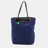 BALLY NAVY NYLON AND LEATHER SHOPPER TOTE