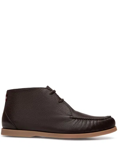 Bally Nelson Leather Boots In Brown