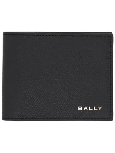 Bally Neutral Textured Bovine Leather Minimalist Wallet In Gray