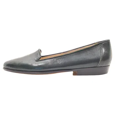 Pre-owned Bally New Nappa Leather Isabel Cushionedarch Dark Green Ballet-style Loafers