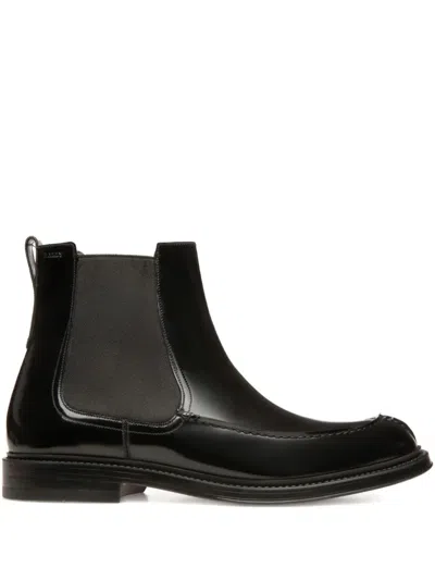 Bally Nidro Leather Elastic-sided Chelsea Boots In Black