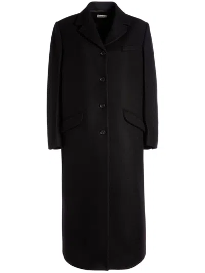 Bally Wool Blend Long Coat In Black