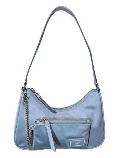Bally Nour 6301222 Seashell + Gold Chain Shoulder Bag In Blue