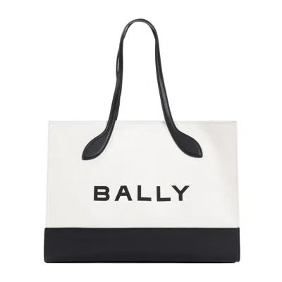 Bally Nude & Neutral Organic Cotton Blend Tote Bag For Women In White