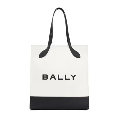 Bally Nude & Neutrals Cotton Tote Bag For Women In White