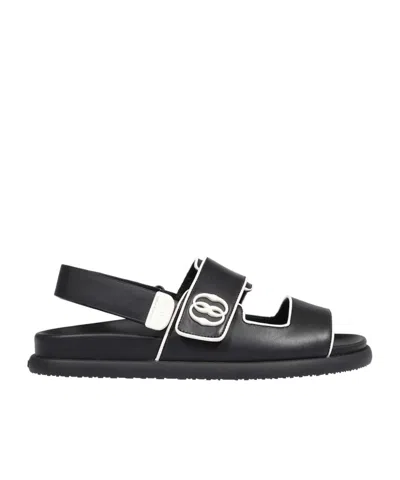 Bally Nyla Logo Plaque Sandals In Black