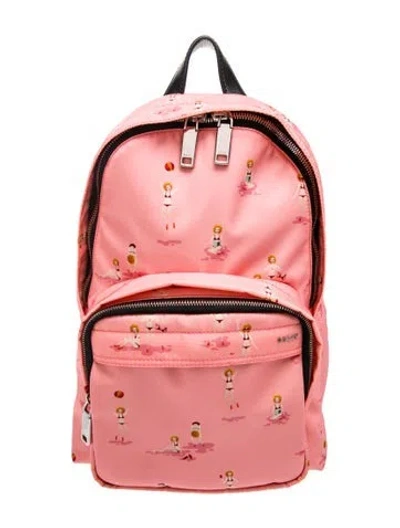 Pre-owned Bally Nylon Backpack In Pink