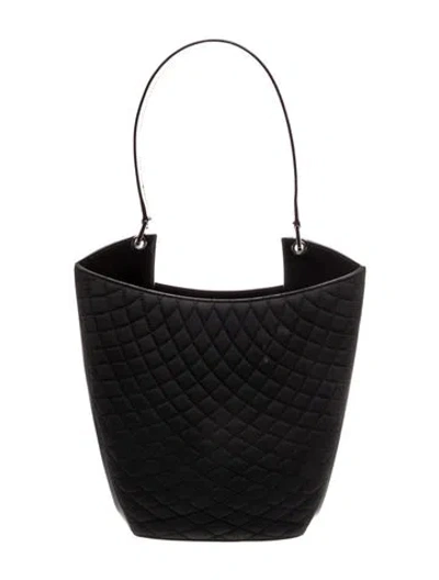 Pre-owned Bally Nylon Bucket Bag In Black