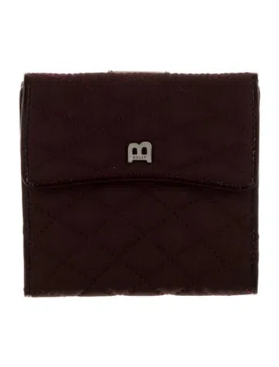 Pre-owned Bally Nylon Coin Pouch In Burgundy