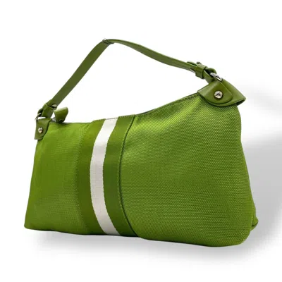 Pre-owned Bally Nylon Leather Handbag () In Green