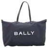 Bally Nylon Logo Travel Luggage Foldable Shoulder Tote Bag In Blue
