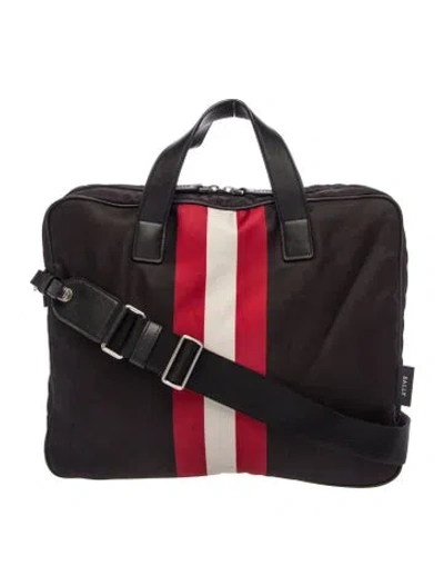 Pre-owned Bally Nylon Messenger Bag In Black
