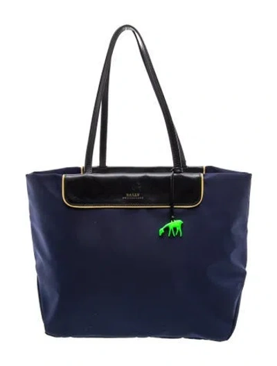 Pre-owned Bally Nylon Tote In Blue