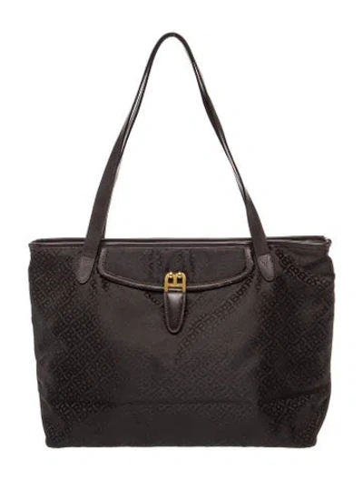 Pre-owned Bally Nylon Tote In Brown