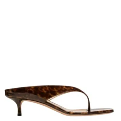 Bally Nyna 45 Tortoiseshell Patent Sandals In Brown