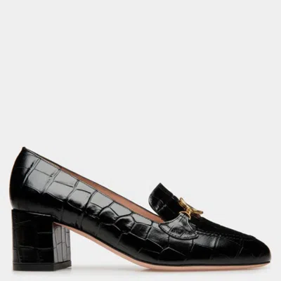 Bally Obrien 50 Croc-embossed Leather Pumps In Black