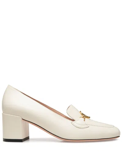 Bally Obrien 50mm Leather Pumps In Off White