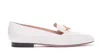 Bally Woman Loafers Ivory Size 7.5 Leather In White