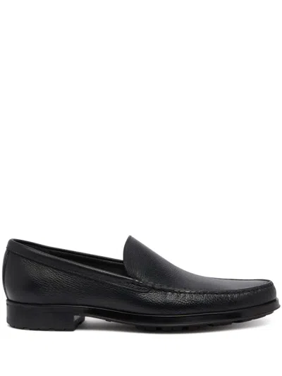 Bally Odeny Grained-leather Loafers In Black