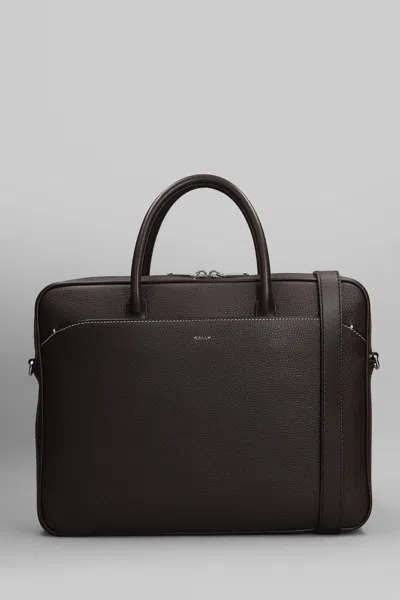 Bally Oeden Monobrief Hand Bag In Brown
