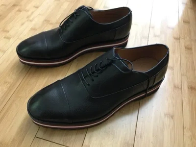 Pre-owned Bally Of Switzerland Moby Calf Grained Shoes For Men Size 10 In Black